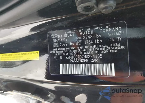 2017 Hyundai Veloster Value Edition z USA, uszkodzony, nr VIN KMHTC6AD7HU324135